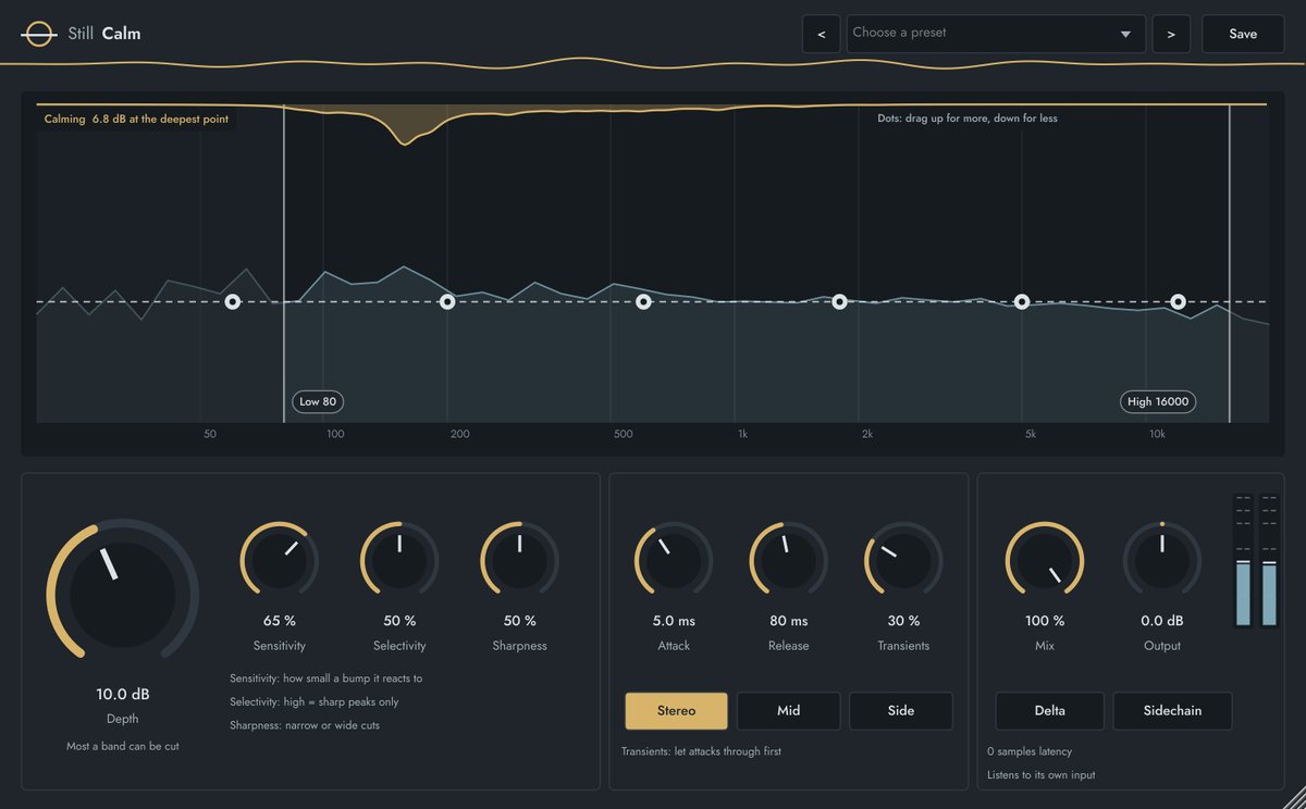 Still Calm plugin window
