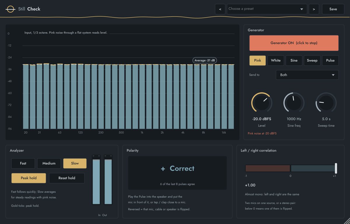 Still Check plugin window