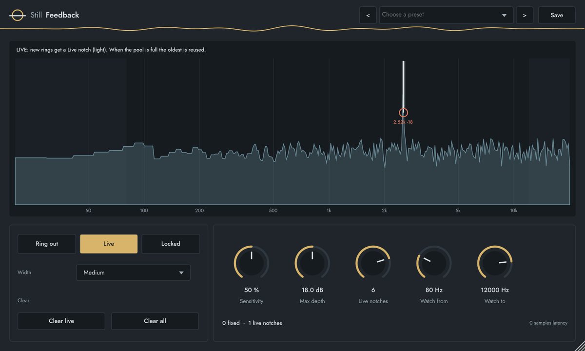 Still Feedback plugin window
