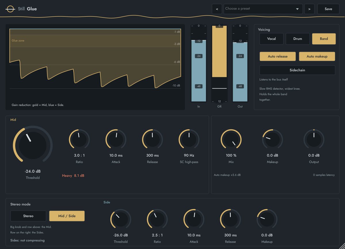 Still Glue plugin window
