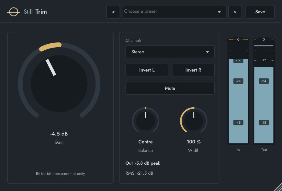 Still Trim plugin window